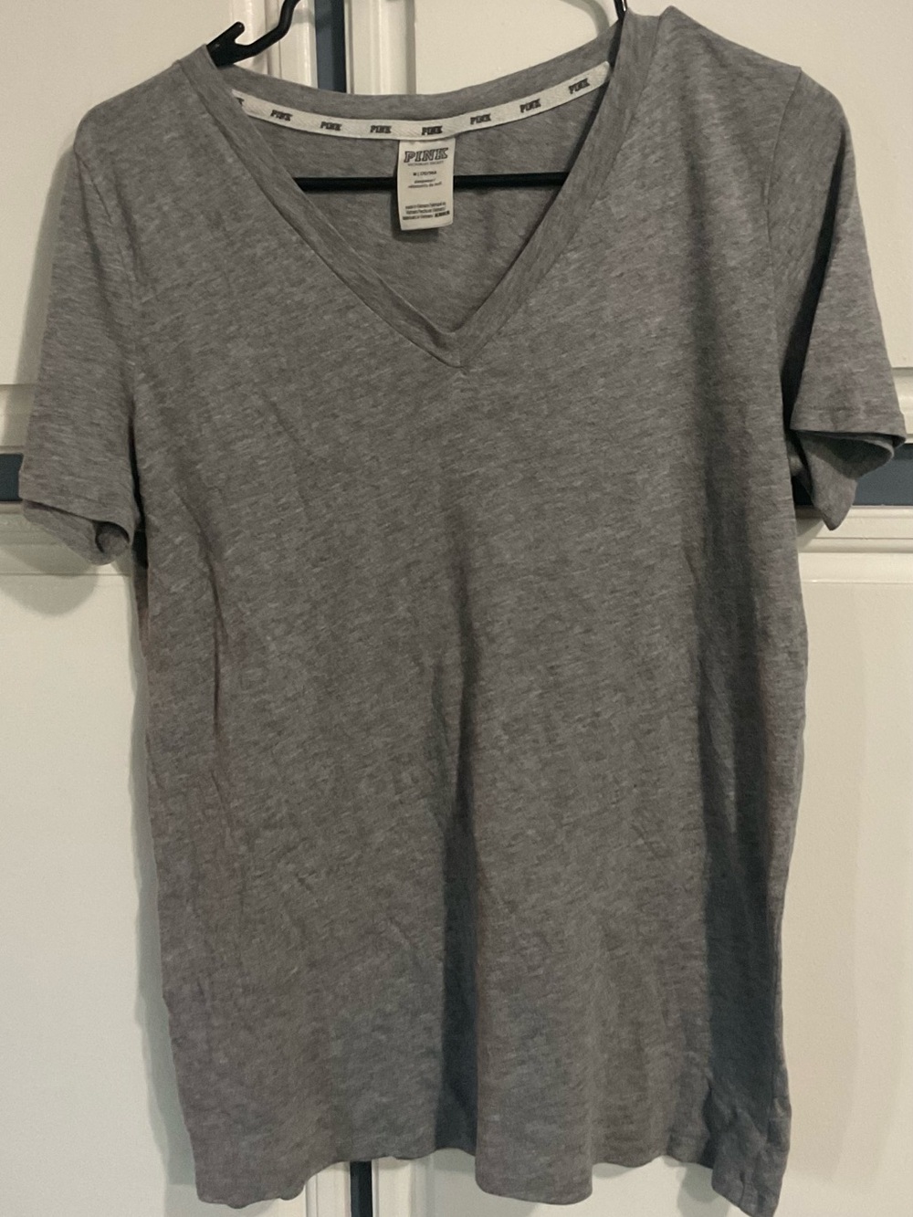 PINK Victoria's Secret Men's V-Neck Tee — Heather Gray